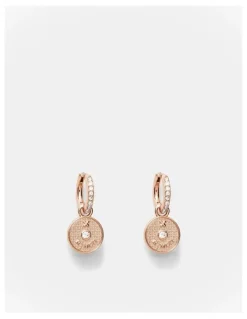 Mimco Amulet Charm Hoop Earrings in Rose Gold