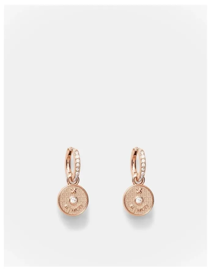 Mimco Amulet Charm Hoop Earrings in Rose Gold