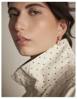 Mimco Amulet Charm Hoop Earrings in Rose Gold