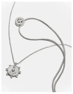 Mimco Amulet Duo Necklace in Silver