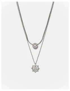 Mimco Amulet Duo Necklace in Silver