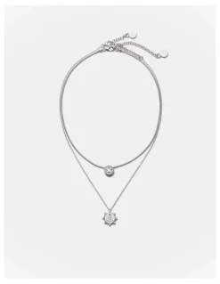 Mimco Amulet Duo Necklace in Silver