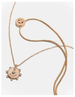 Mimco Amulet Duo Necklace in Rose Gold