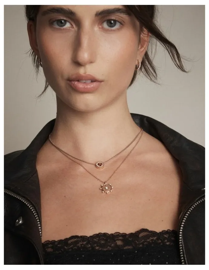 Mimco Amulet Duo Necklace in Rose Gold