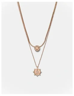 Mimco Amulet Duo Necklace in Rose Gold