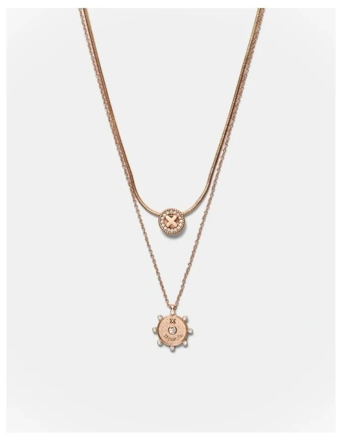 Mimco Amulet Duo Necklace in Rose Gold