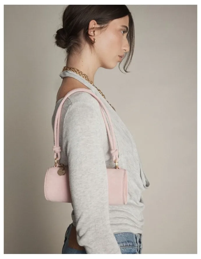 Mimco Barrel Mini Shoulder Bag in Pink Salt