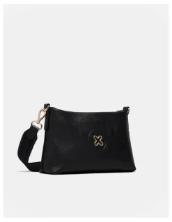 Mimco Bay Crossbody Bag in Black Light Gold