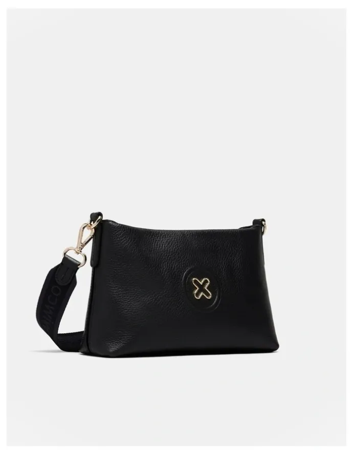 Mimco Bay Crossbody Bag in Black Light Gold