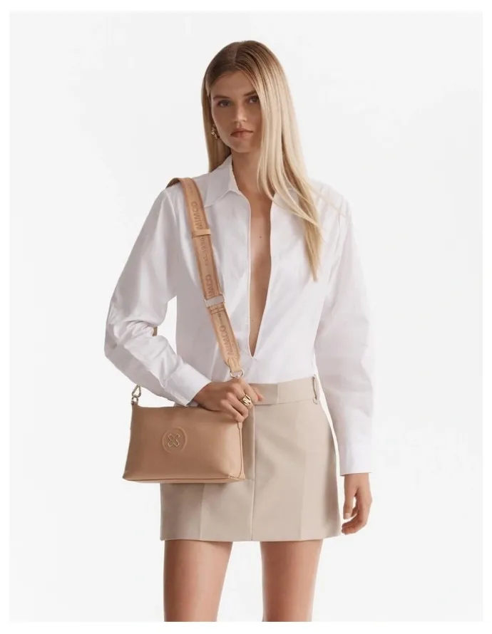 Mimco Bay Crossbody Bag in Almond