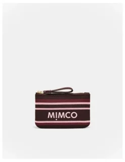Mimco Blondie Coin Purse in Chocolate Stripe
