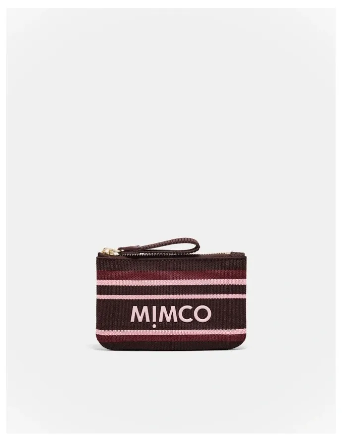 Mimco Blondie Coin Purse in Chocolate Stripe