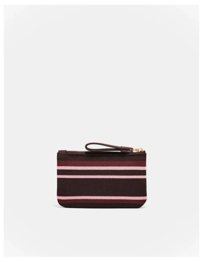 Mimco Blondie Coin Purse in Chocolate Stripe