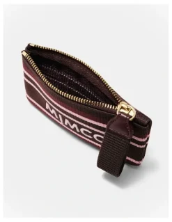 Mimco Blondie Coin Purse in Chocolate Stripe