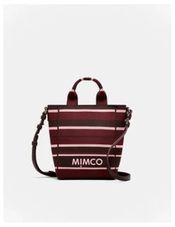 Mimco Blondie Mini Tote Bag in Chocolate Stripe