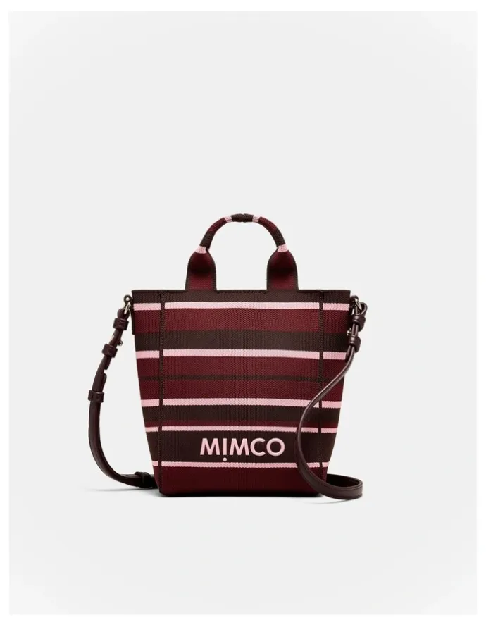 Mimco Blondie Mini Tote Bag in Chocolate Stripe