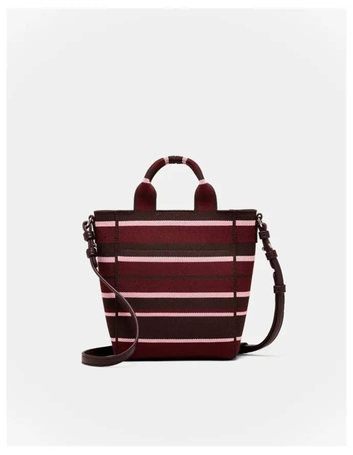 Mimco Blondie Mini Tote Bag in Chocolate Stripe