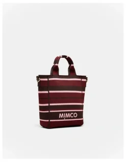 Mimco Blondie Mini Tote Bag in Chocolate Stripe