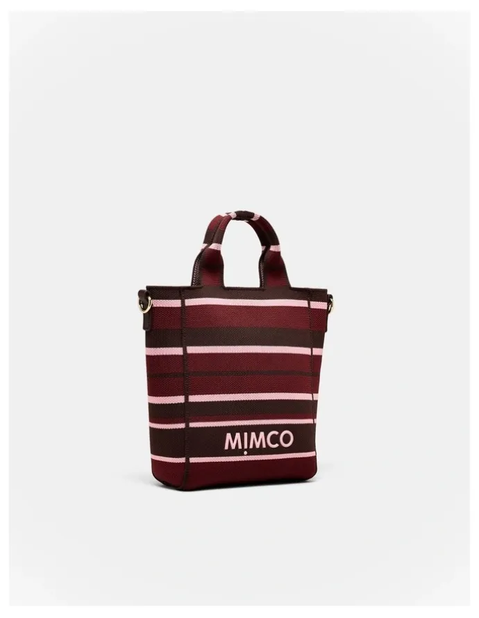 Mimco Blondie Mini Tote Bag in Chocolate Stripe