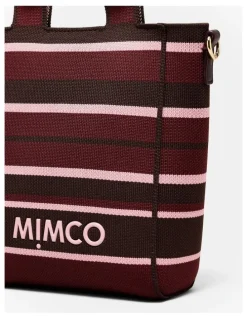 Mimco Blondie Mini Tote Bag in Chocolate Stripe