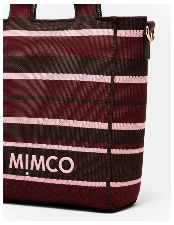 Mimco Blondie Mini Tote Bag in Chocolate Stripe