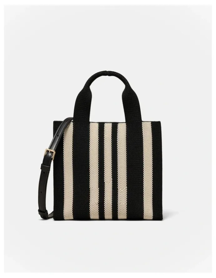 Mimco Blondie Small Tote Bag in Black Stripe