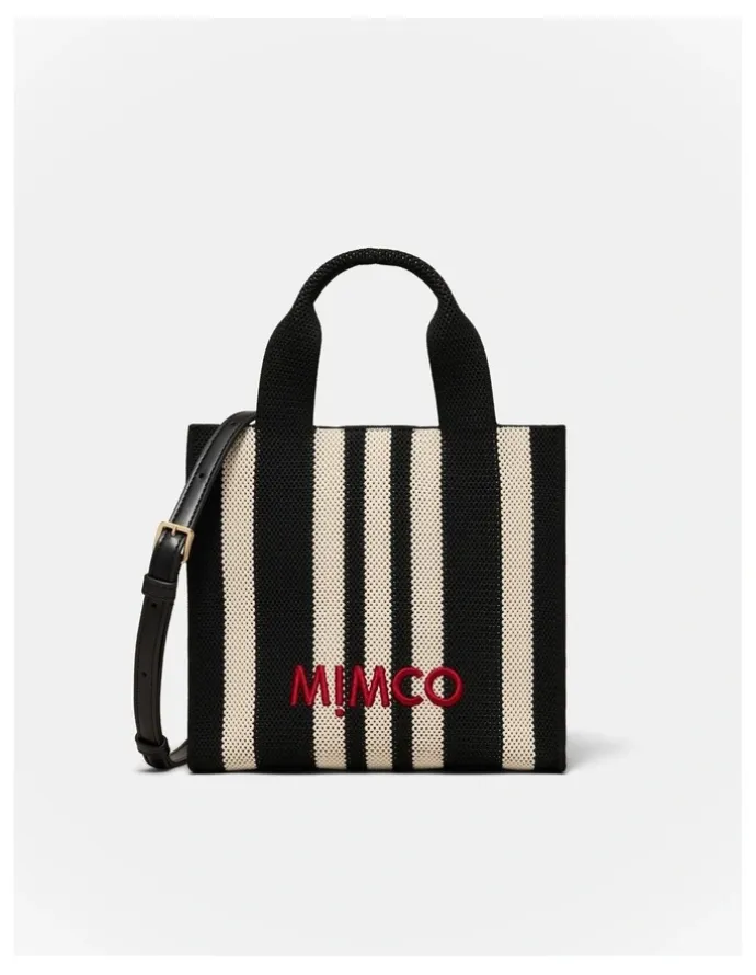 Mimco Blondie Small Tote Bag in Black Stripe