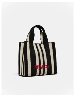 Mimco Blondie Small Tote Bag in Black Stripe