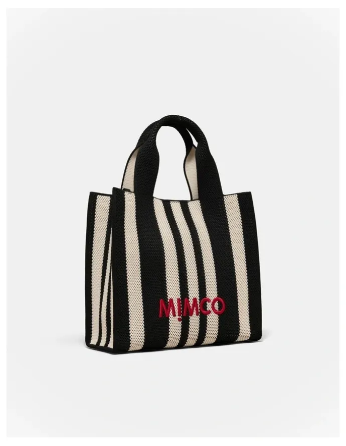 Mimco Blondie Small Tote Bag in Black Stripe