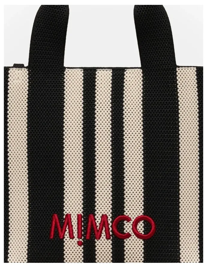 Mimco Blondie Small Tote Bag in Black Stripe