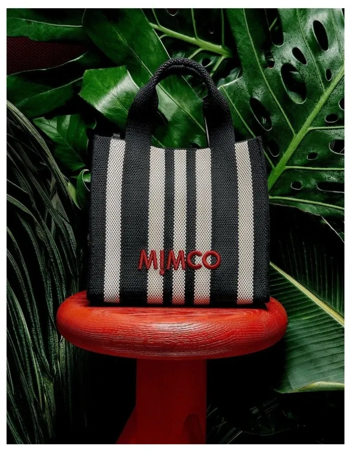 Mimco Blondie Small Tote Bag in Black Stripe