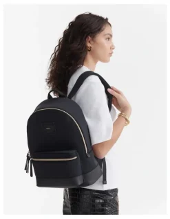 Mimco Brunswick Backpack in Black Light Gold