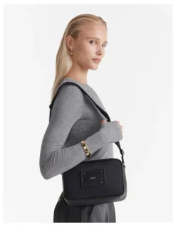 Mimco Brunswick Crossbody Bag in Black Light Gold