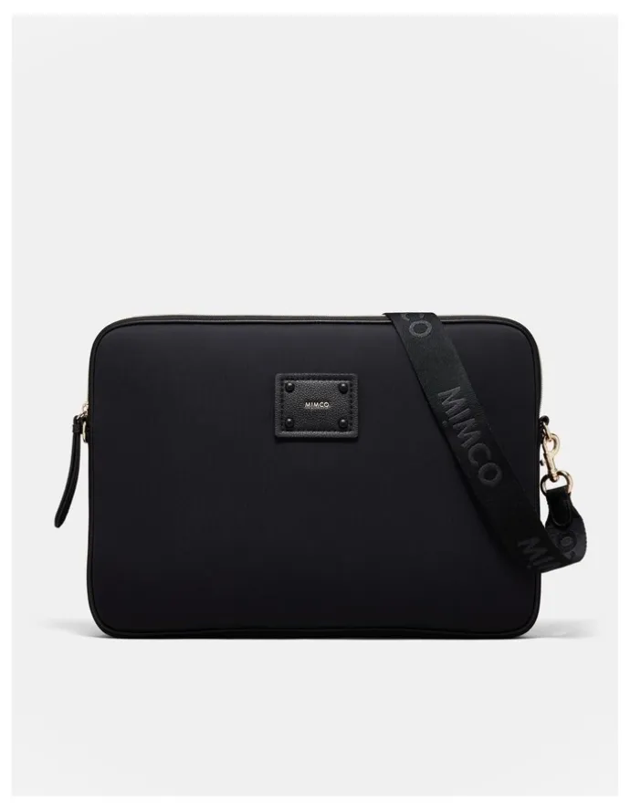 Mimco Brunswick Laptop Bag in Black Light Gold
