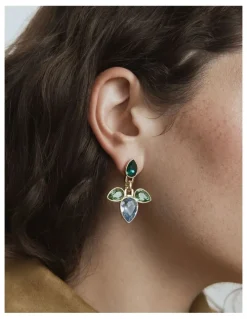 Mimco Bumper Pear Earrings in Green