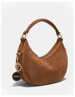Mimco Button Keyring in Black