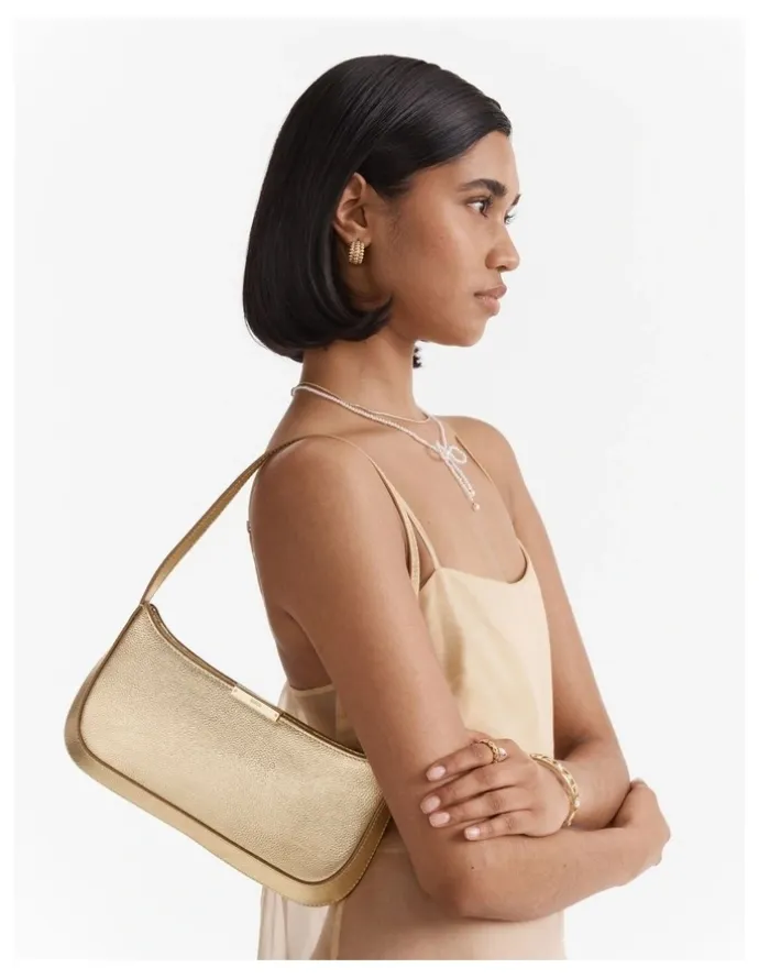 Mimco Cove Slim Shoulder Bag in Light Gold