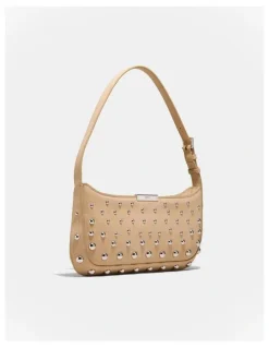 Mimco Cove Slim Studded Shoulder Bag in Sand