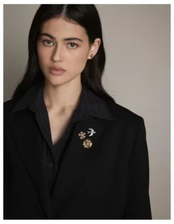 Mimco Daisy Dream Brooch Pin Set in Gold Silver
