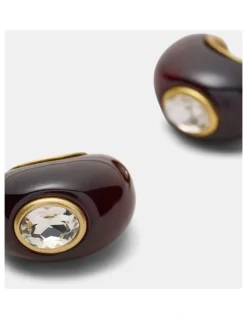 Mimco Destined Resin Hoop Earrings in Tort