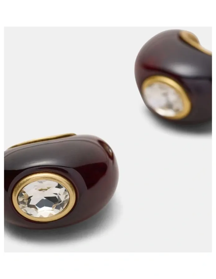 Mimco Destined Resin Hoop Earrings in Tort