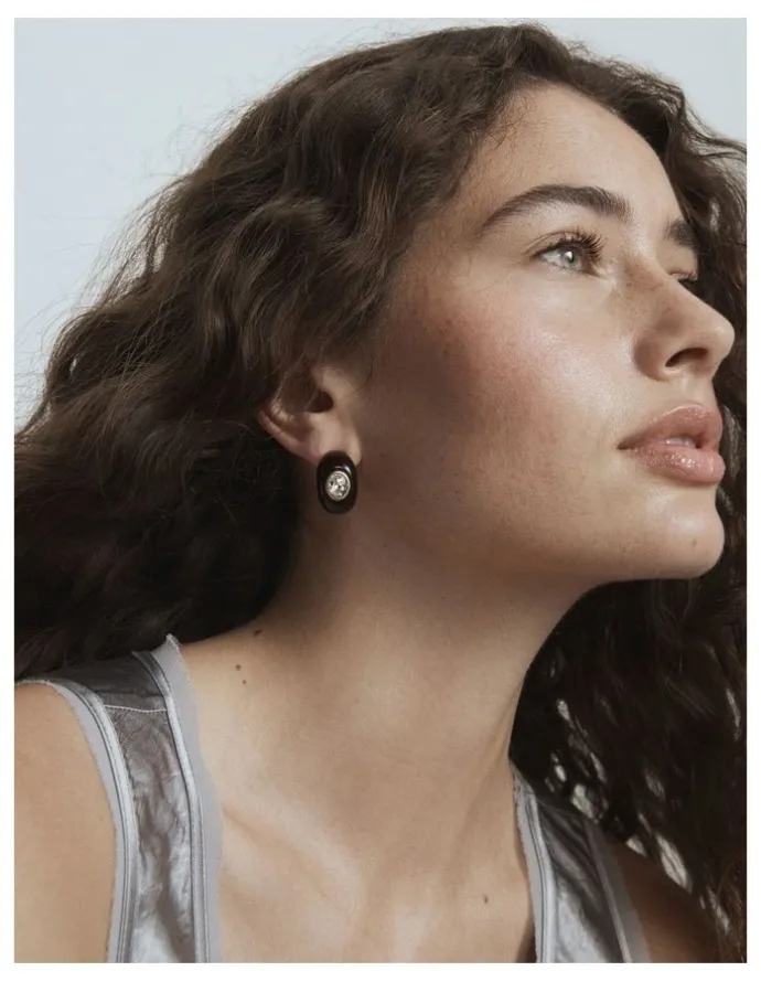 Mimco Destined Resin Hoop Earrings in Tort