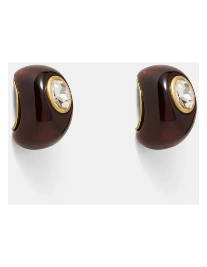 Mimco Destined Resin Hoop Earrings in Tort