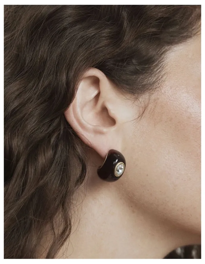 Mimco Destined Resin Hoop Earrings in Tort