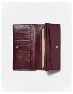 Mimco Drift Large Zip Wallet in Merlot