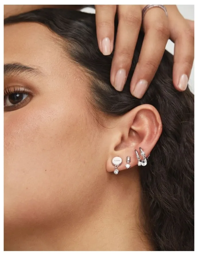 Mimco Emerge Double Hoop Earrings in Silver