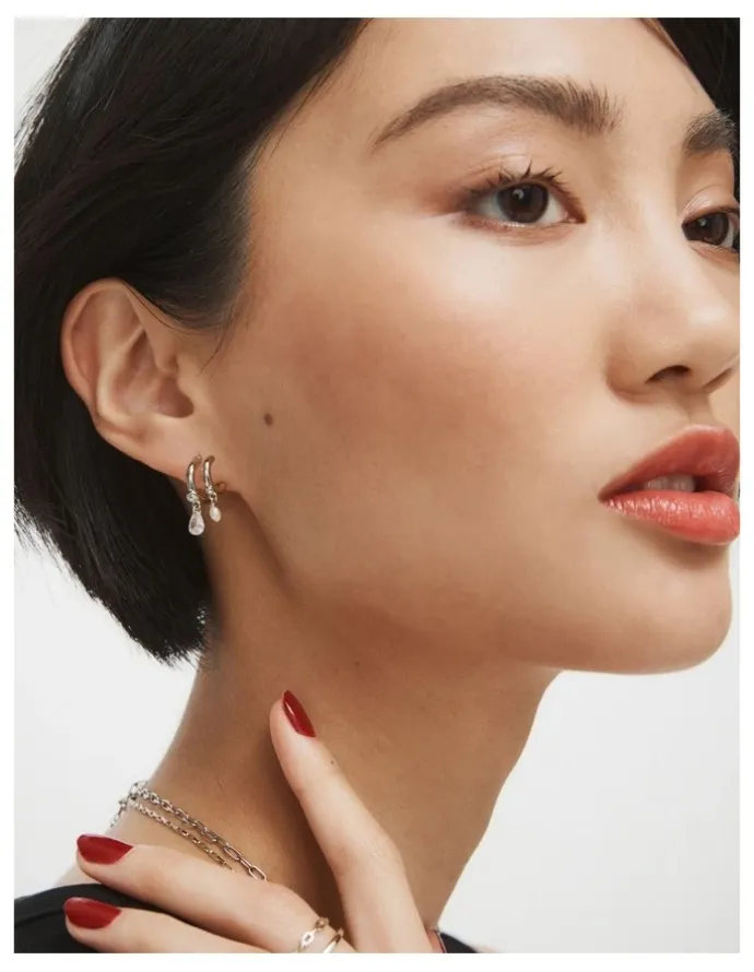 Mimco Emerge Double Hoop Earrings in Silver