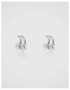 Mimco Emerge Double Hoop Earrings in Silver