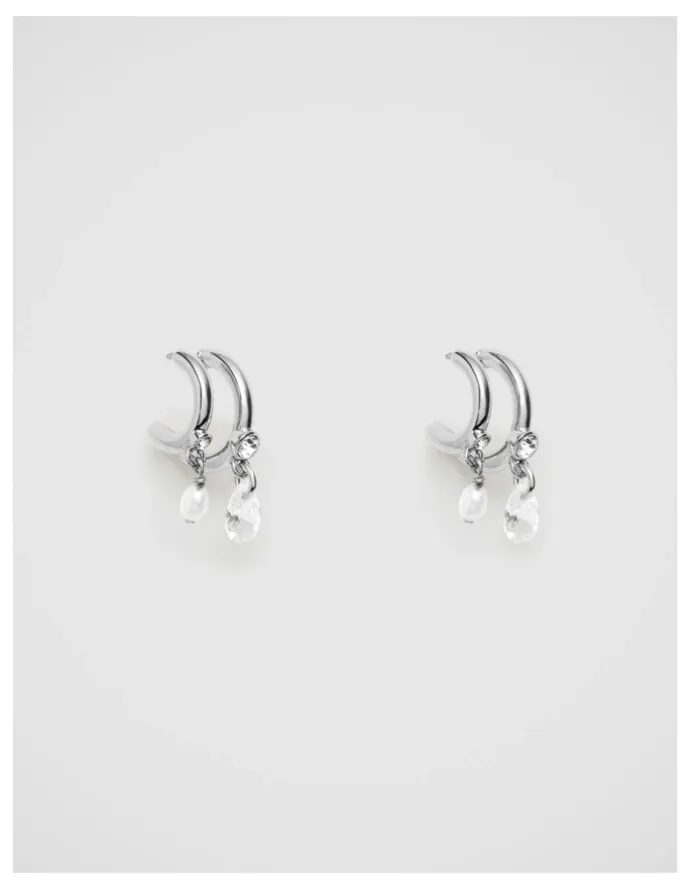 Mimco Emerge Double Hoop Earrings in Silver