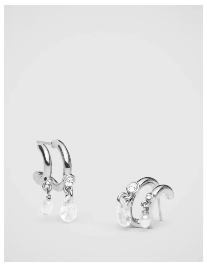 Mimco Emerge Double Hoop Earrings in Silver